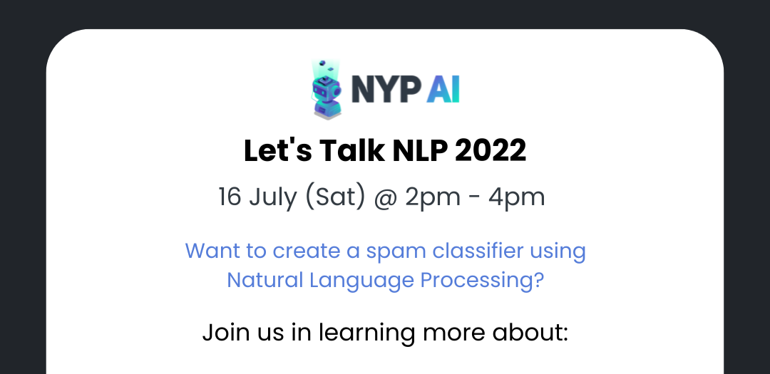 NYP AI: Let's Talk NLP 2022